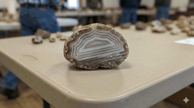Banded agate specimen